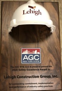 Lehigh AGC NYS Safety Excellence Award Winner 2020